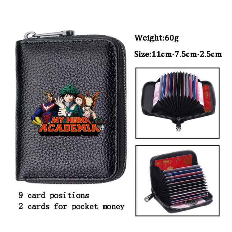 My Hero Academia Anime PU change bag card holder 11x7.5x2.5cm 60G