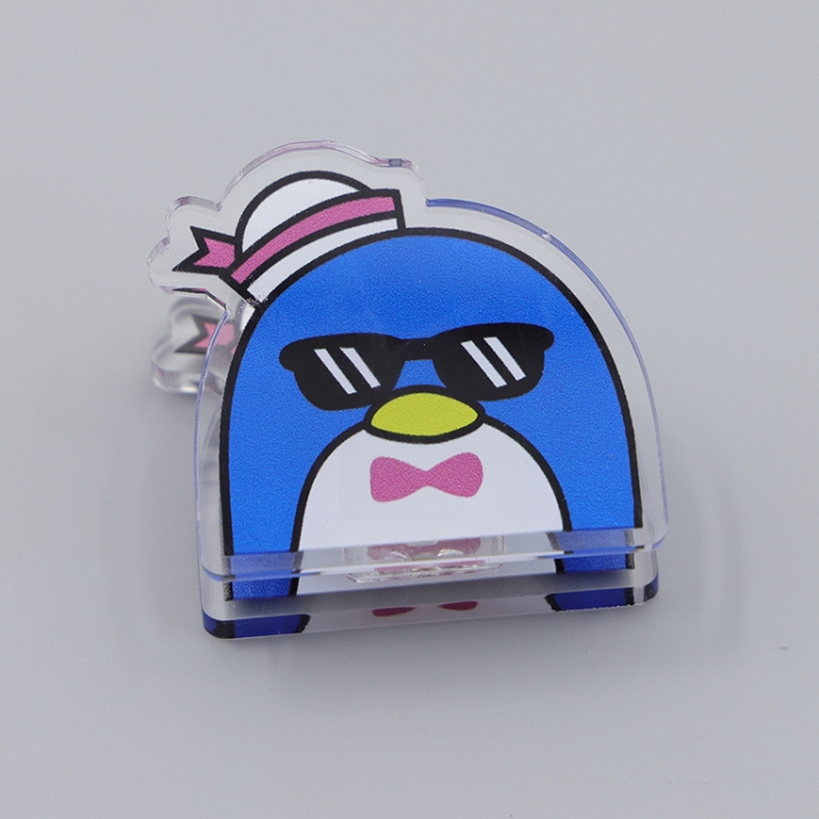 Sam Penguin Cartoon acrylic book clip creative multifunctional clip  price for 10 pcs F278