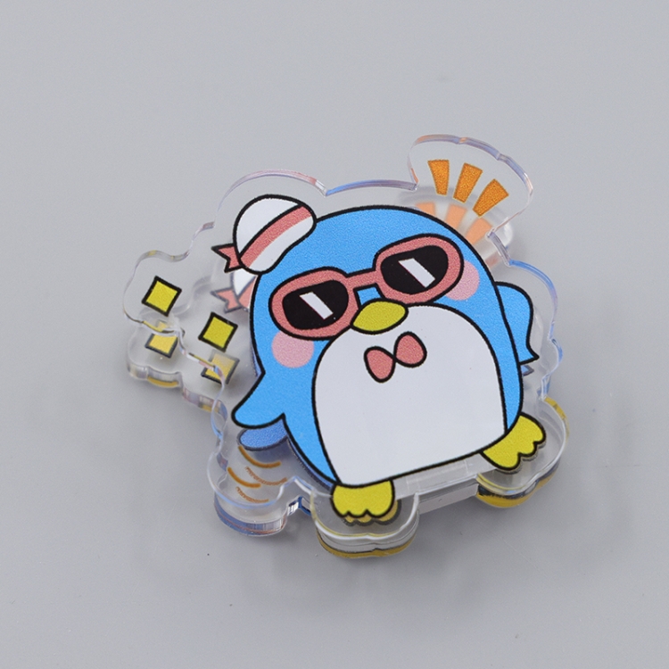 Sam Penguin Cartoon acrylic book clip creative multifunctional clip  price for 10 pcs F273
