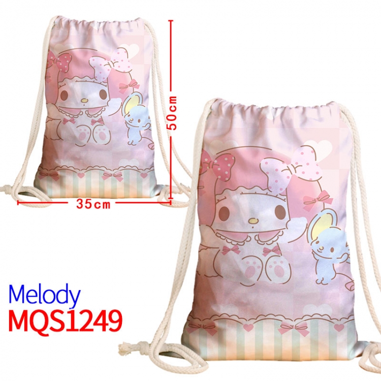 melody Canvas drawstring pocket backpack 50x35cm MQS-1249