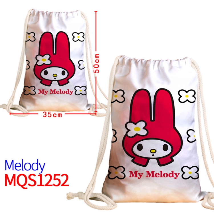 melody Canvas drawstring pocket backpack 50x35cm  MQS-1252