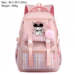 Helmeted Youth Anime Plaid Bac...
