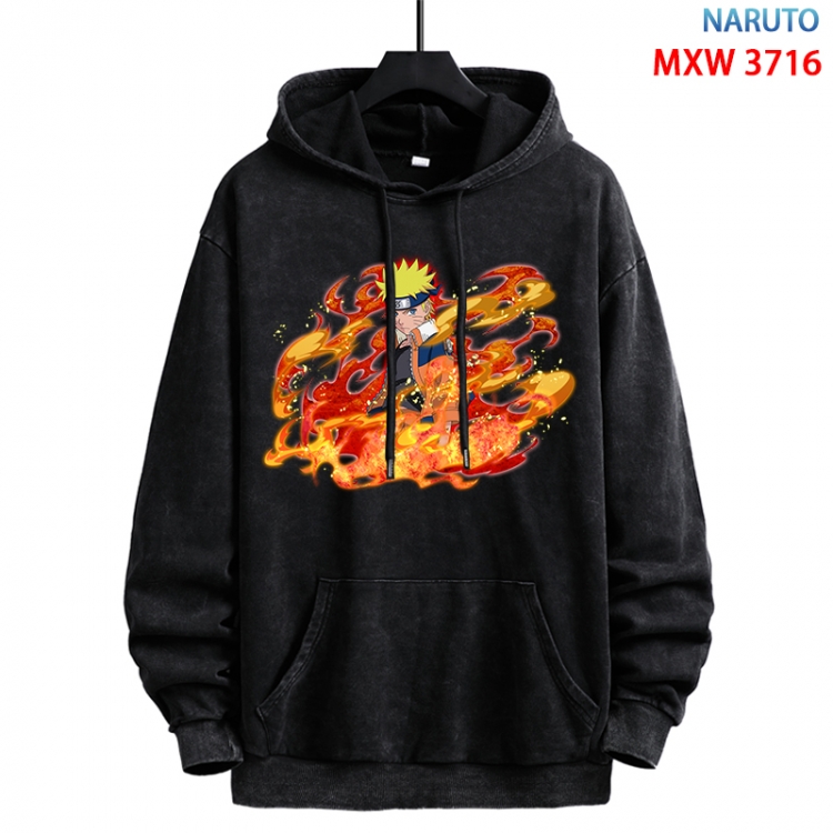 Naruto Anime peripheral washing and worn-out pure cotton sweater from S to 3XL  MXW-3716