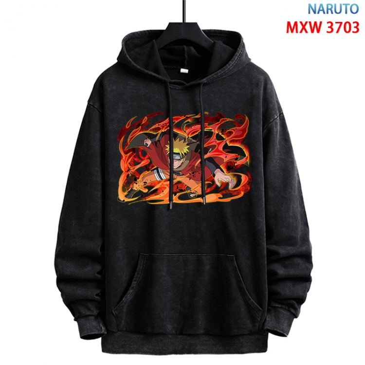 Naruto Anime peripheral washing and worn-out pure cotton sweater from S to 3XL MXW-3703