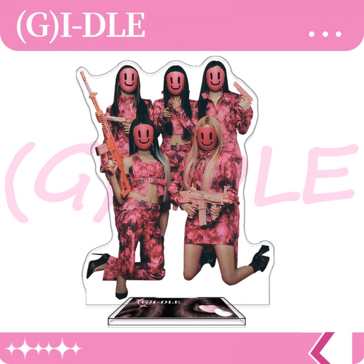 (G)I-DLE star characters acrylic Standing Plates Keychain 16cm
