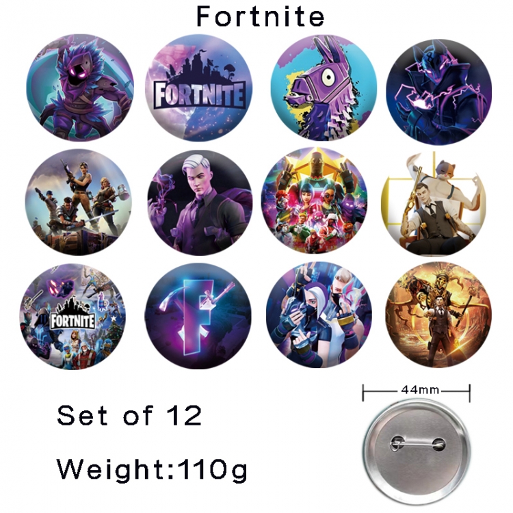 Fortnite Anime tinplate laser iron badge badge badge 44mm  a set of 12