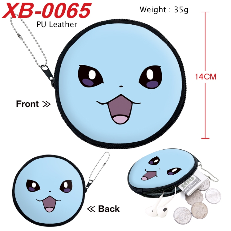 Pokemon Anime PU leather material circular zipper zero wallet 14cm  XB-0065