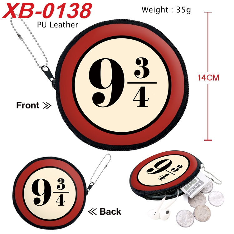 Harry Potter Anime PU leather material circular zipper zero wallet 14cm  XB-0138
