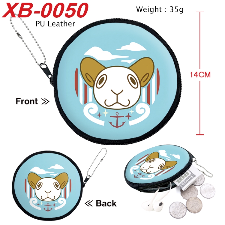 One Piece Anime PU leather material circular zipper zero wallet 14cm XB-0050