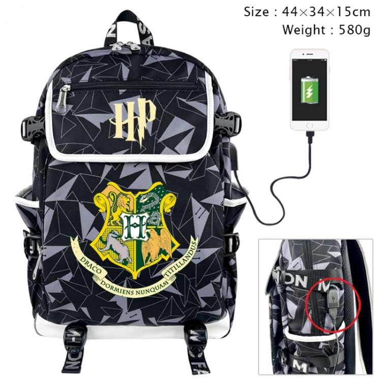 Harry Potter Anime gray dual data cable backpack and backpack 44X34X15cm 580g