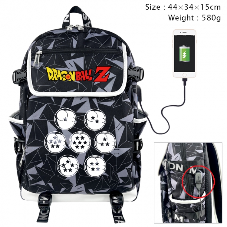 DRAGON BALL Anime gray dual data cable backpack and backpack 44X34X15cm 580g