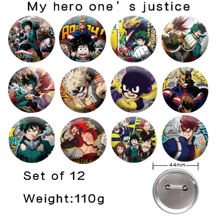 My Hero Academia Anime tinplate laser iron badge badge badge 44mm  a set of 12