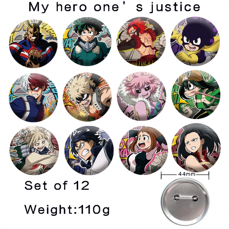 My Hero Academia Anime tinplate laser iron badge badge badge 44mm a set of 12