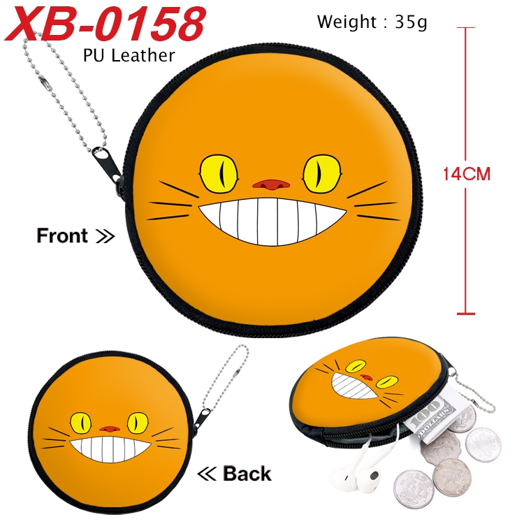 TOTORO Anime PU leather material circular zipper zero wallet 14cm XB-0158