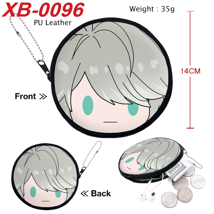 Genshin Impact Anime PU leather material circular zipper zero wallet 14cm  XB-0096