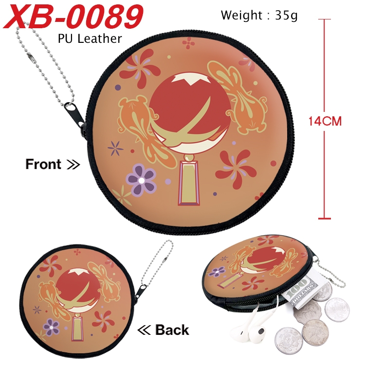 Genshin Impact Anime PU leather material circular zipper zero wallet 14cm XB-0089