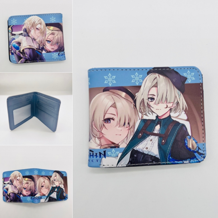 Genshin Impact Full color Two fold short card case wallet 11X9.5CM