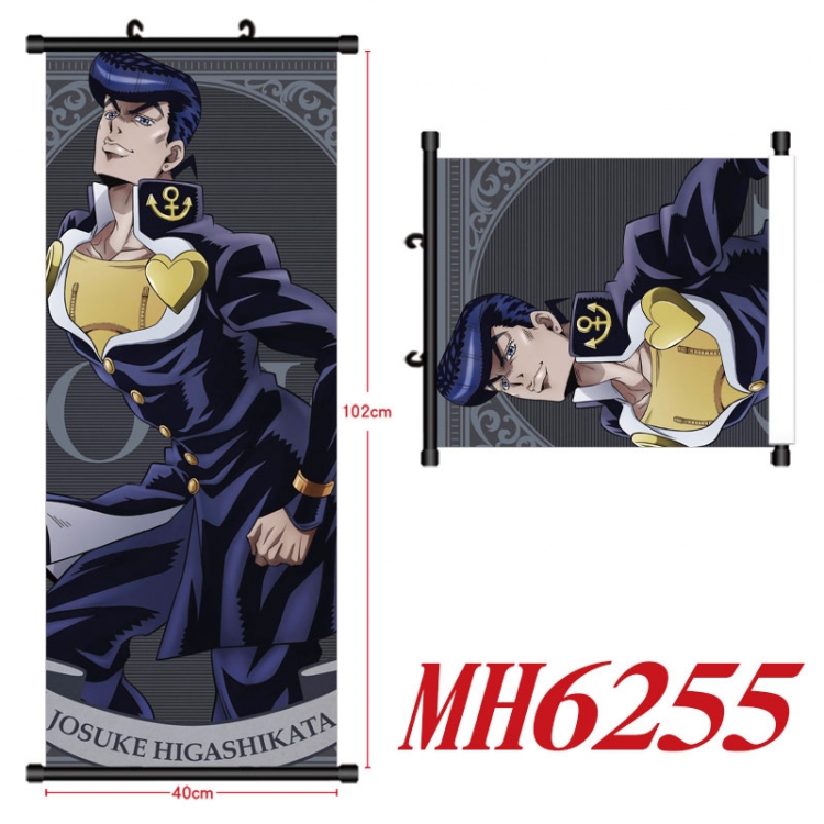 JoJos Bizarre Adventure Anime black Plastic rod Cloth painting Wall Scroll 40X102CM  MH6255