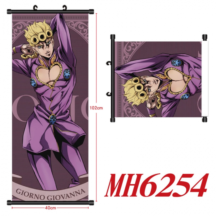 JoJos Bizarre Adventure Anime black Plastic rod Cloth painting Wall Scroll 40X102CM  MH6254