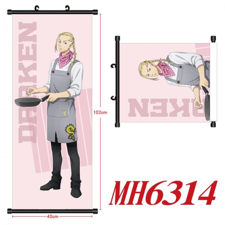 Tokyo Revengers Anime black Plastic rod Cloth painting Wall Scroll 40X102CM  MH6314