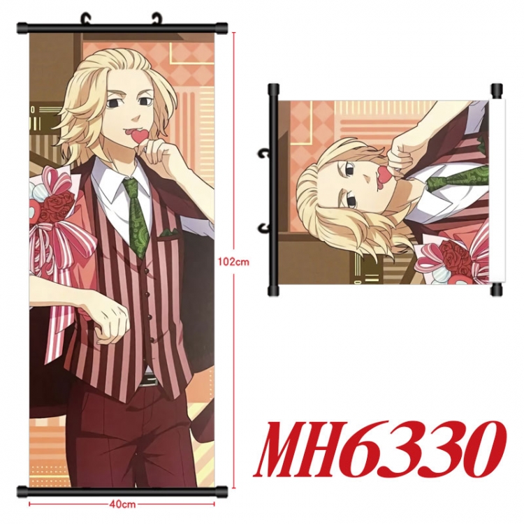 Tokyo Revengers Anime black Plastic rod Cloth painting Wall Scroll 40X102CM  MH6330