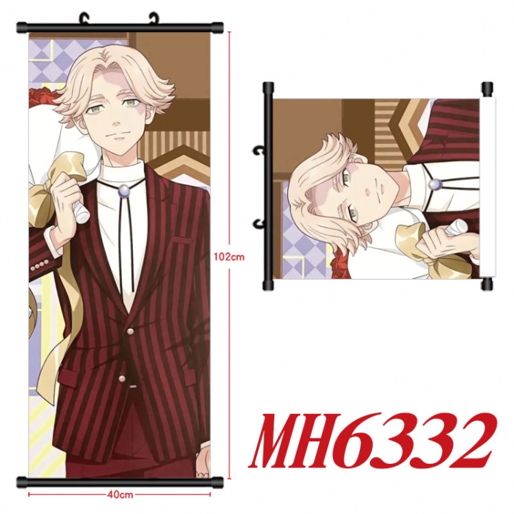 Tokyo Revengers Anime black Plastic rod Cloth painting Wall Scroll 40X102CM  MH6332