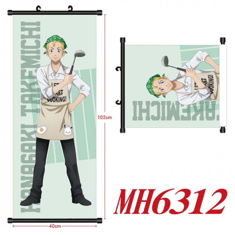 Tokyo Revengers Anime black Plastic rod Cloth painting Wall Scroll 40X102CM MH6312