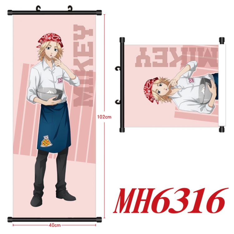 Tokyo Revengers Anime black Plastic rod Cloth painting Wall Scroll 40X102CM MH6316