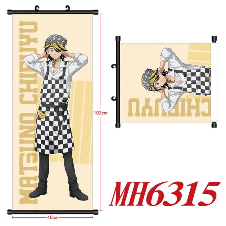 Tokyo Revengers Anime black Plastic rod Cloth painting Wall Scroll 40X102CM MH6315