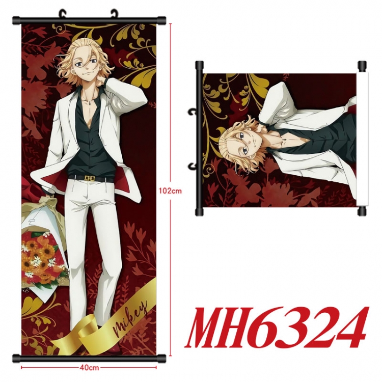 Tokyo Revengers Anime black Plastic rod Cloth painting Wall Scroll 40X102CM MH6324