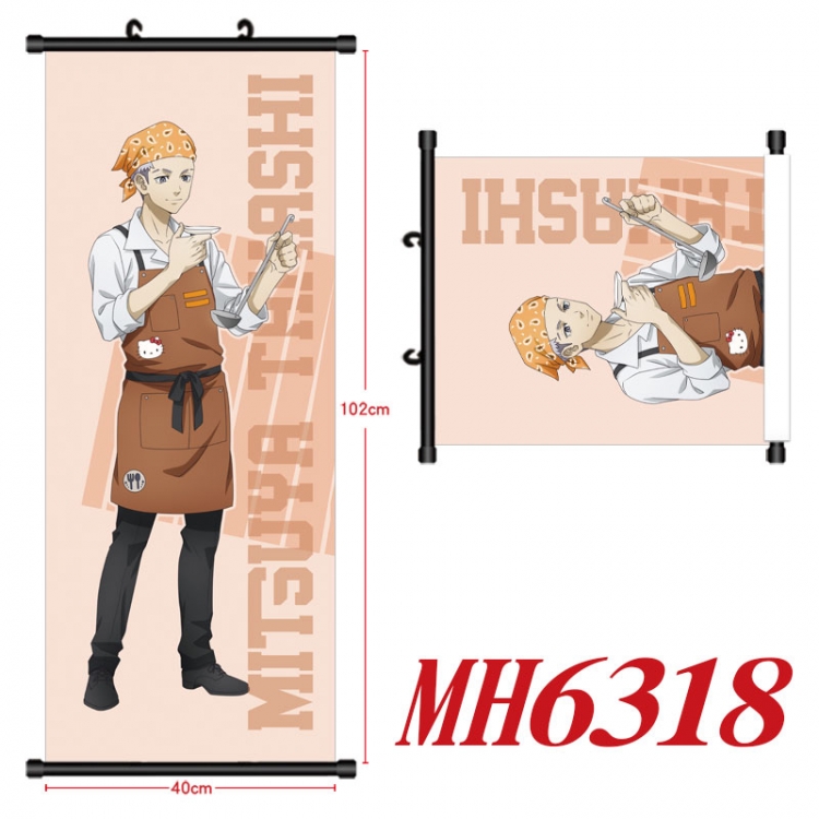 Tokyo Revengers Anime black Plastic rod Cloth painting Wall Scroll 40X102CM  MH6318