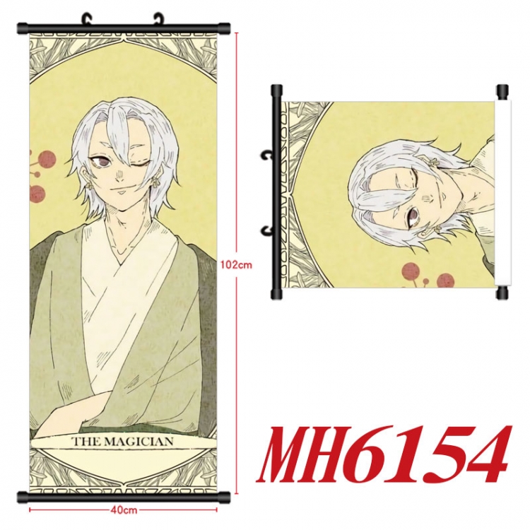 Demon Slayer Kimets Anime black Plastic rod Cloth painting Wall Scroll 40X102CM  MH6154