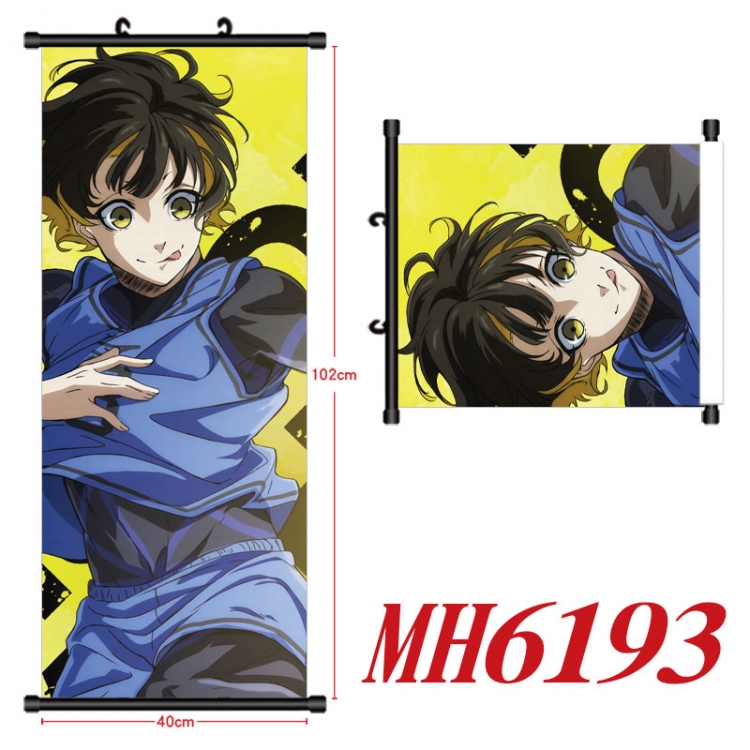 BLUE LOCK Anime black Plastic rod Cloth painting Wall Scroll 40X102CM  MH6193