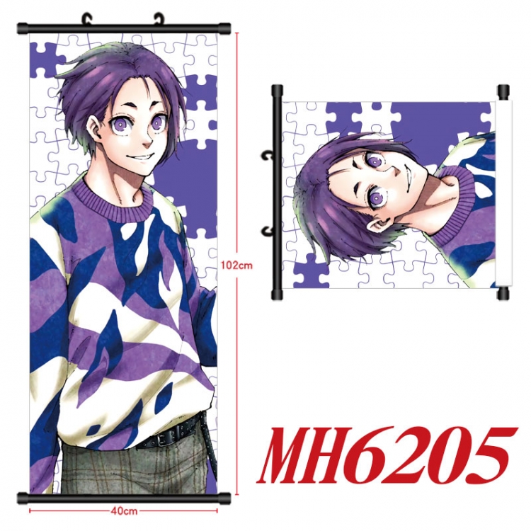 BLUE LOCK Anime black Plastic rod Cloth painting Wall Scroll 40X102CM MH6205