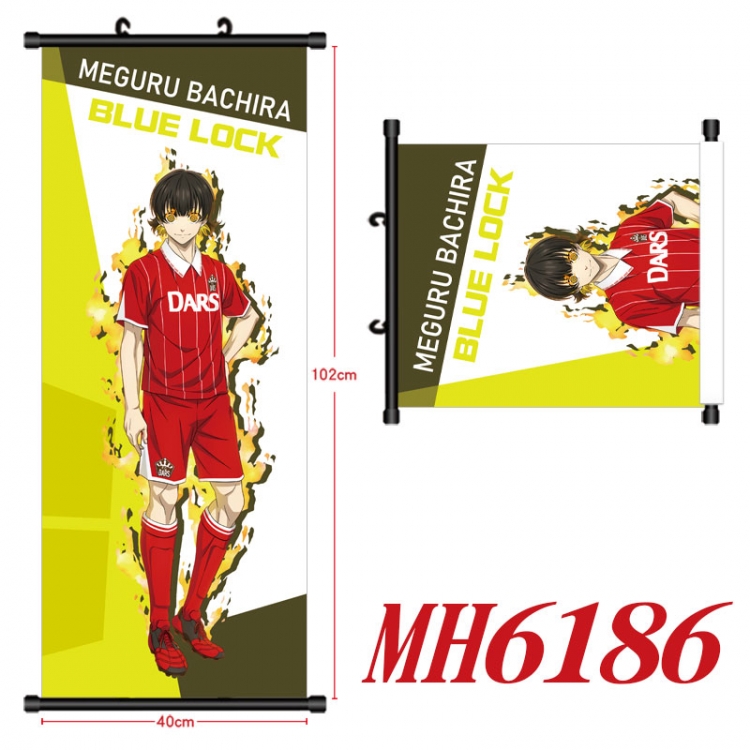 BLUE LOCK Anime black Plastic rod Cloth painting Wall Scroll 40X102CM  MH6186