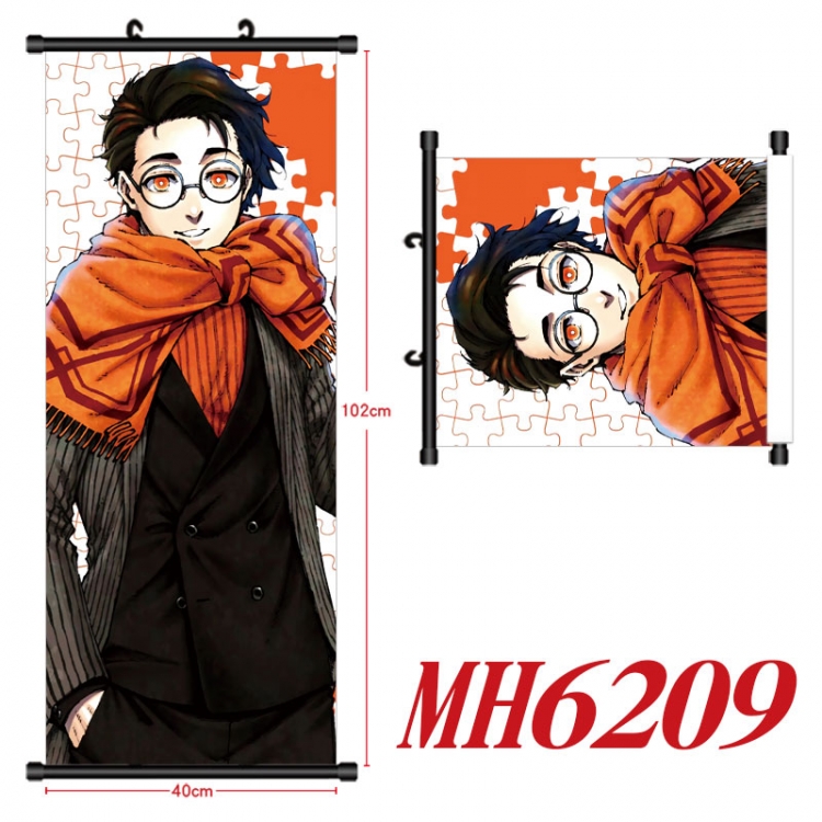 BLUE LOCK Anime black Plastic rod Cloth painting Wall Scroll 40X102CM MH6209