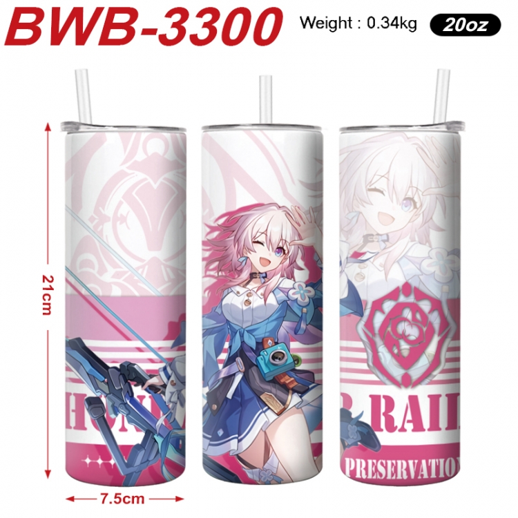 Honkai: Star Rail Anime printing insulation cup straw cup 21X7.5CM BWB-3300A