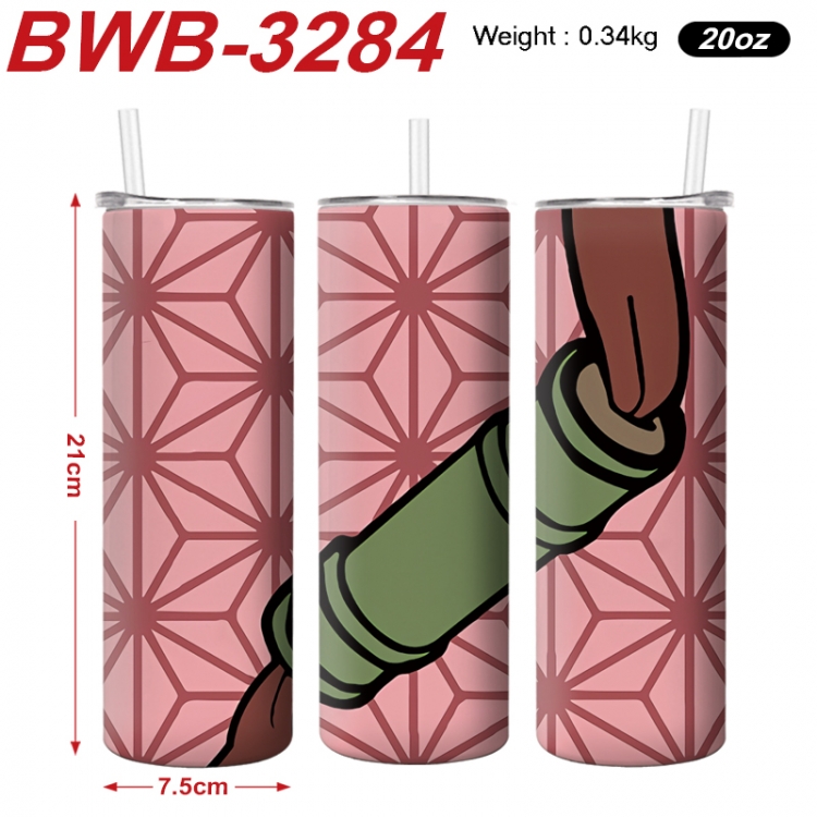 Demon Slayer Kimets Anime printing insulation cup straw cup 21X7.5CM BWB-3284A