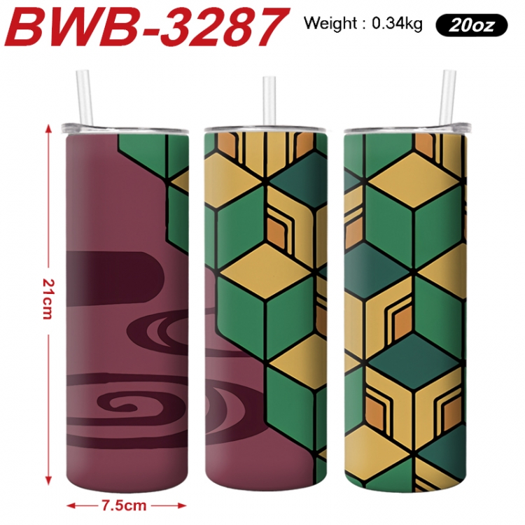 Demon Slayer Kimets Anime printing insulation cup straw cup 21X7.5CM BWB-3287A