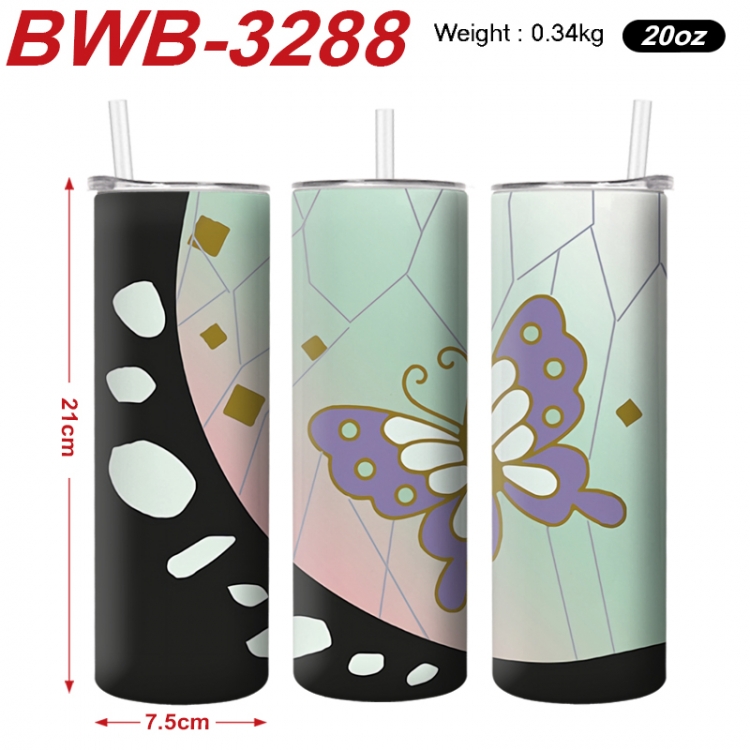 Demon Slayer Kimets Anime printing insulation cup straw cup 21X7.5CM BWB-3288A