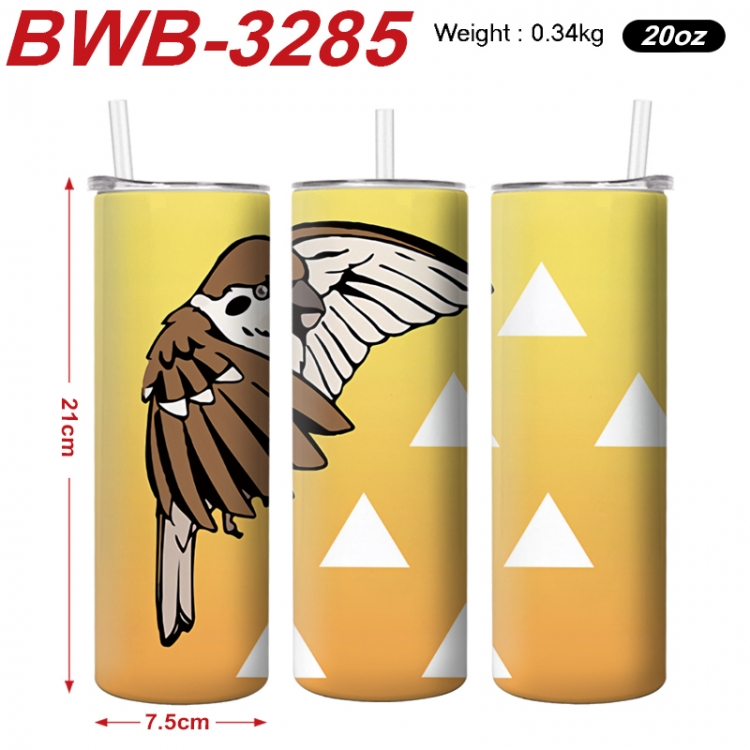 Demon Slayer Kimets Anime printing insulation cup straw cup 21X7.5CM BWB-3285A