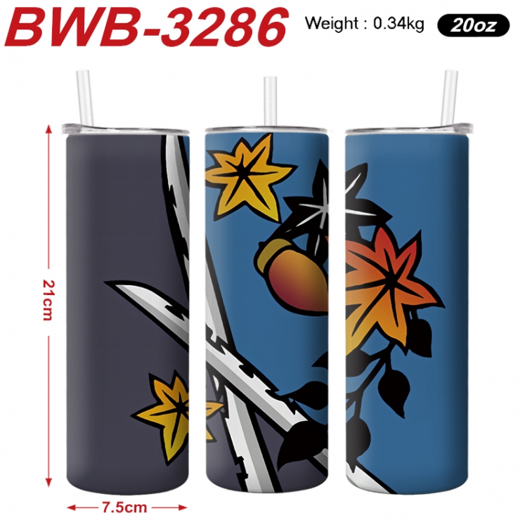 Demon Slayer Kimets Anime printing insulation cup straw cup 21X7.5CM BWB-3286A