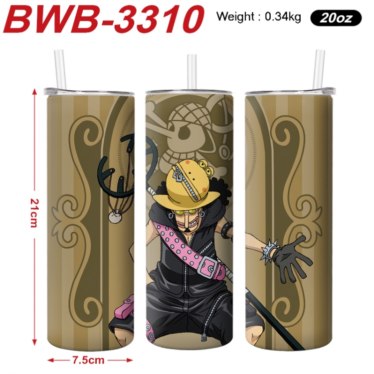 One Piece Anime printing insulation cup straw cup 21X7.5CM  BWB-3310A