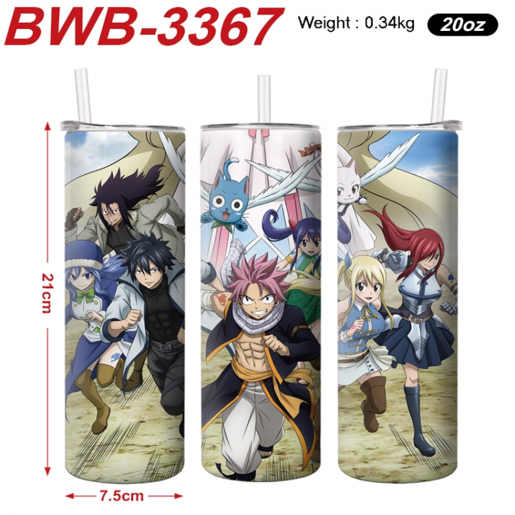 Fairy tail Anime printing insulation cup straw cup 21X7.5CM  BWB-3367A