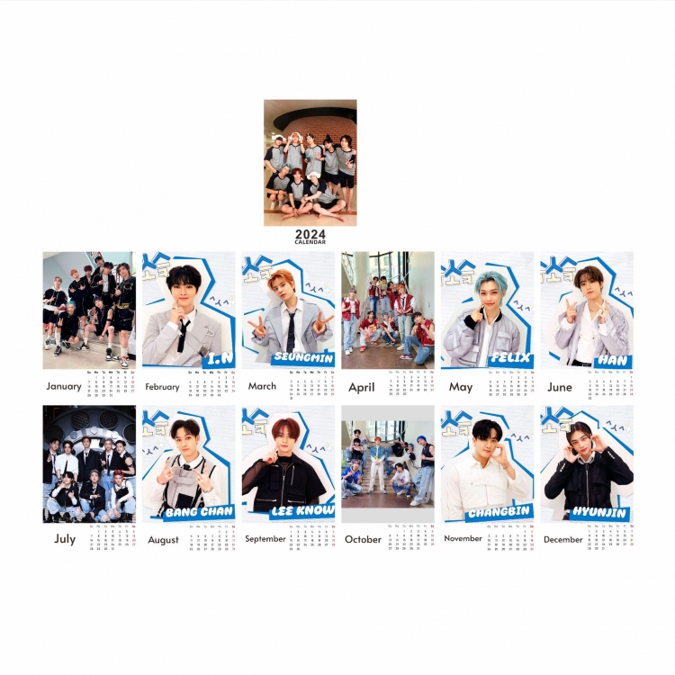 SK Korean celebrities 2024 Calendar 11x18.5cm 120g  price for 5 pcs