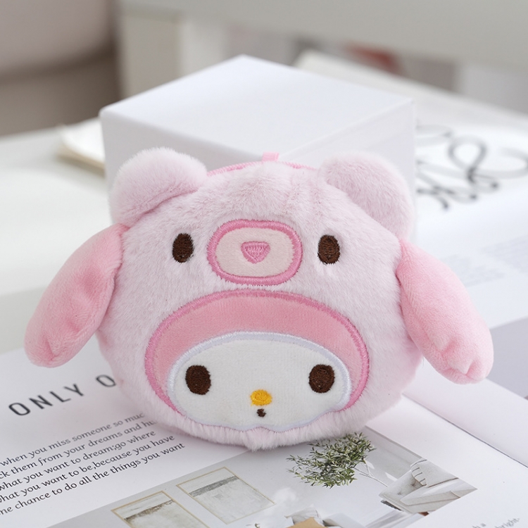 Cute Hard Pen Storage Bag Student Change Bag Bead Chain Keychain Pendant Doll Plush Bag 10X15cm  price for 5 pcs