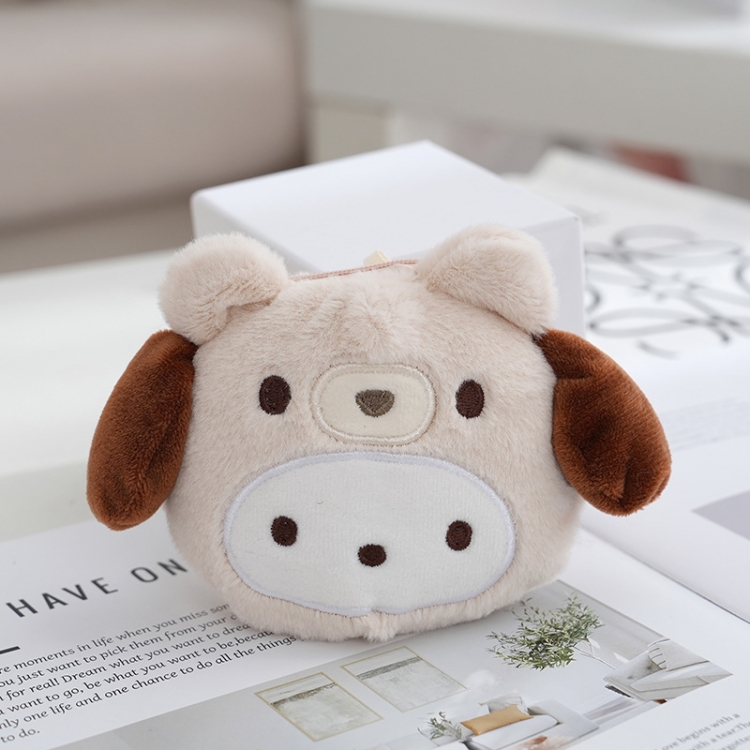 Cute Hard Pen Storage Bag Student Change Bag Bead Chain Keychain Pendant Doll Plush Bag 10X15cm  price for 5 pcs