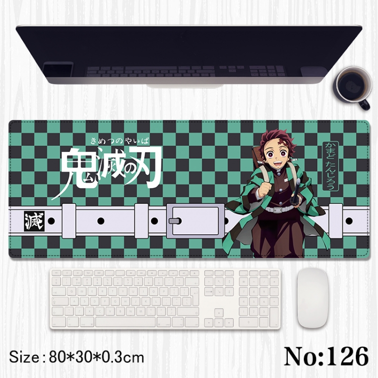 Demon Slayer Kimets Anime peripheral computer mouse pad office desk pad multifunctional pad 80X30X0.3cm 126