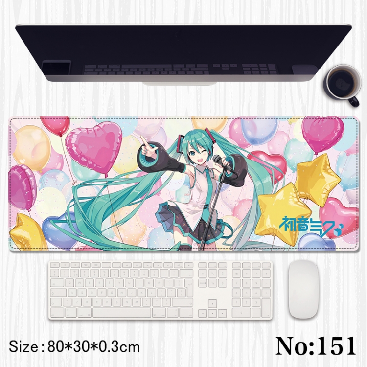 Hatsune Miku Anime peripheral computer mouse pad office desk pad multifunctional pad 80X30X0.3cm
