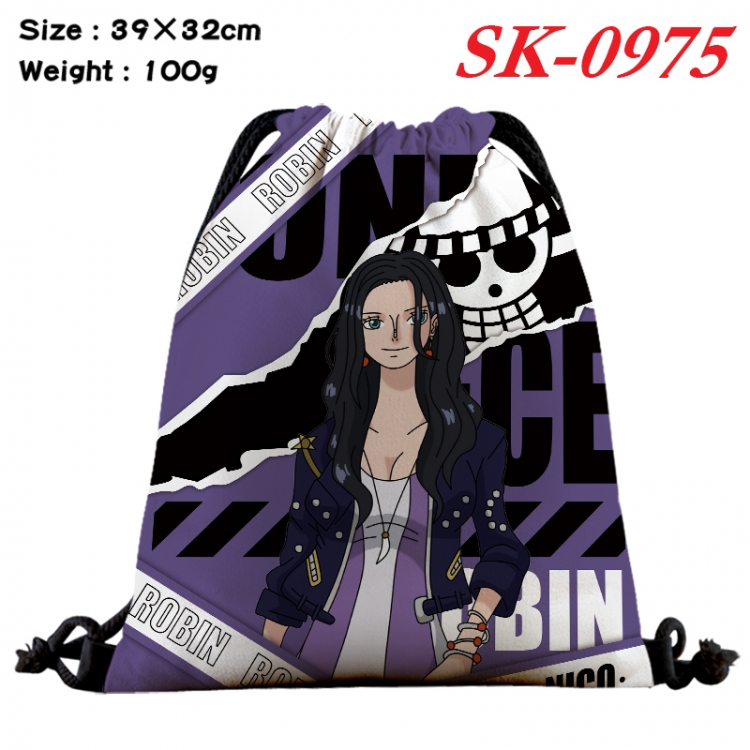 One Piece cartoon Waterproof Nylon Full Color Drawstring Pocket 39x32cm SK-0975